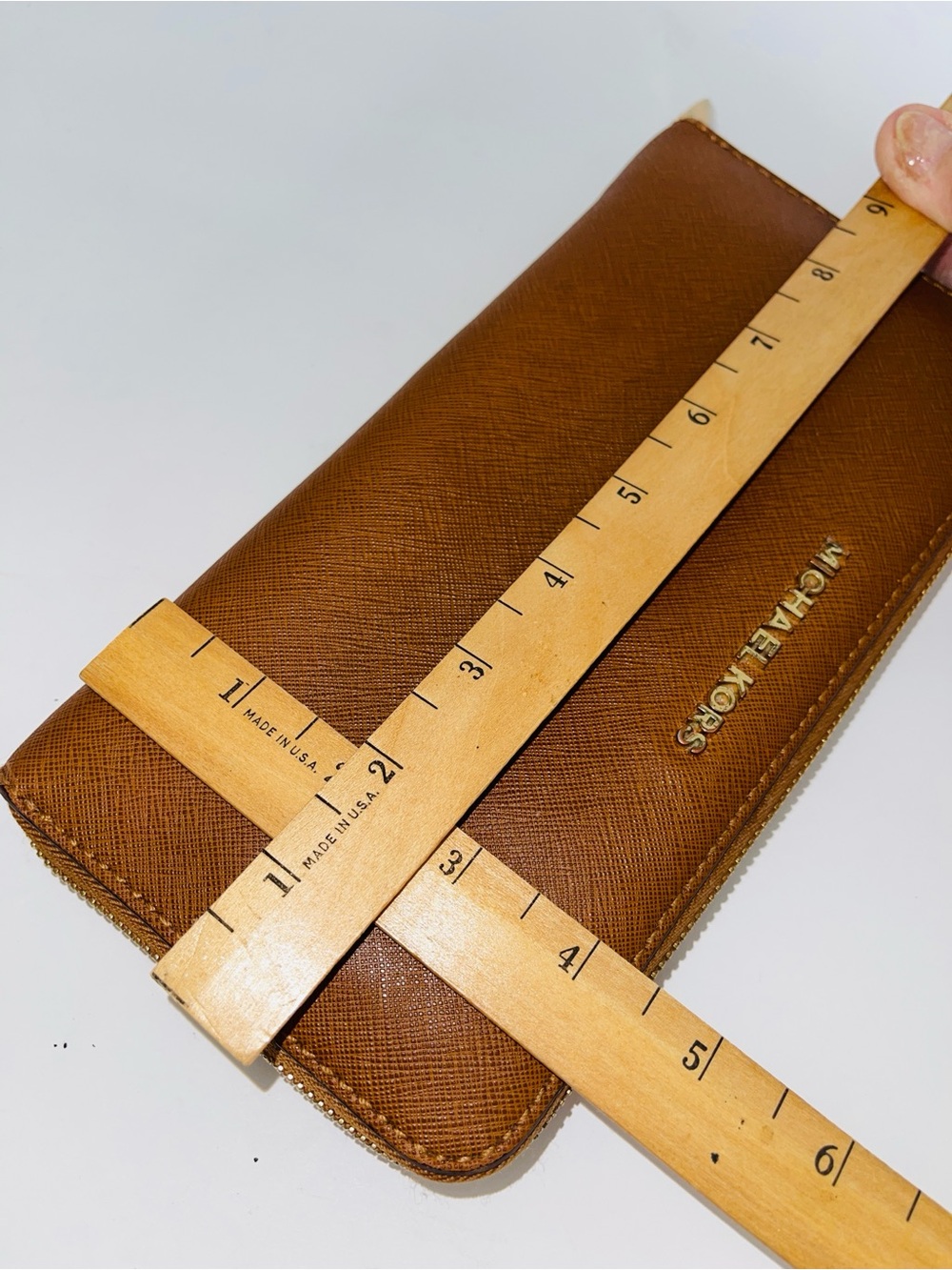Michael Kors Jet Set Travel Saffiano Leather Continental Wallet Luggage Brown - Picture 10 of 10